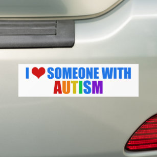 Ich Liebe jemand mit Autismus Schöner Regenbogen Autoaufkleber