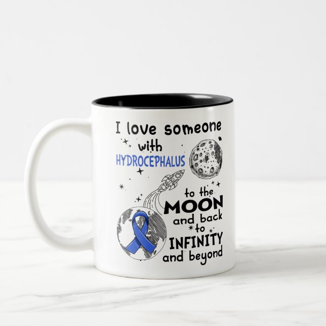Ich Liebe Jemand mit Hydrocephalus Bewusstsein Zweifarbige Tasse (Links)