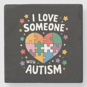 Ich Liebe jemandem mit Autismus Autismus-Bewusstse Steinuntersetzer