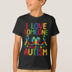 Ich Liebe jemandem mit Autismus-Bewusstsein Herz T-Shirt