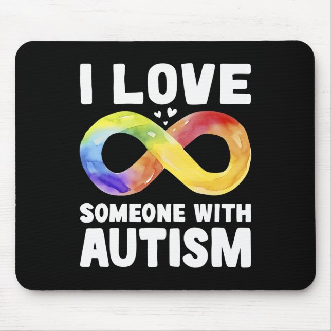 Ich Liebe jemandem mit Autismus Bewusstsein Rainbo Mousepad (Vorne)