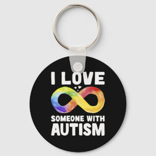 Ich Liebe jemandem mit Autismus Bewusstsein Rainbo Schlüsselanhänger
