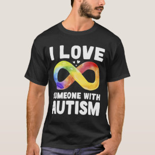 Ich Liebe jemandem mit Autismus Bewusstsein Rainbo T-Shirt