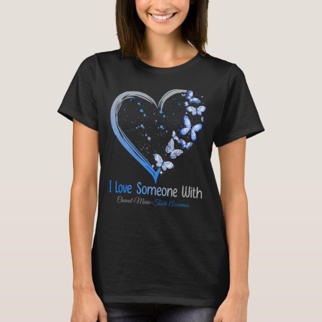Ich Liebe jemandem mit CMT Awareness Gray & Blue R T-Shirt (Vorderseite)