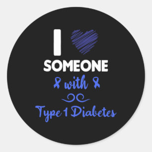 Ich Liebe jemandem mit Diabetes Typ 1 Diabeteswiss Runder Aufkleber
