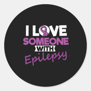 Ich Liebe jemandem mit Epilepsie Tag Krampfanfälle Runder Aufkleber
