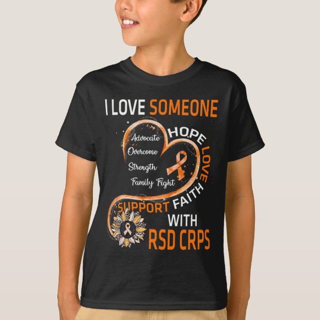 Ich Liebe jemandem mit Rsd Crps Bewusstsein Sonnen T-Shirt (Vorderseite)