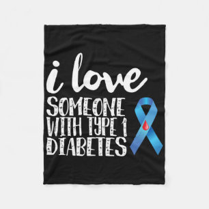 Ich Liebe jemandem mit Typ 1 Diabetes Fleecedecke
