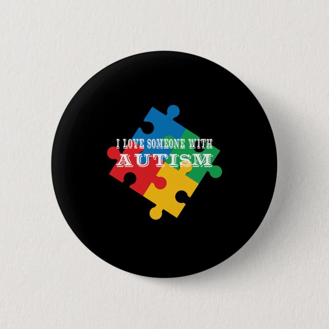 Ich Liebe jemanden mit Autismus (2) Button (Vorderseite)