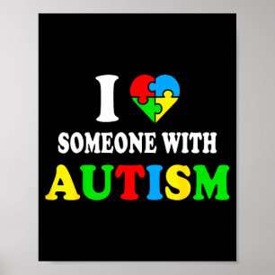 Ich liebe jemanden mit Autismus-Bewusstsein Jungen Poster