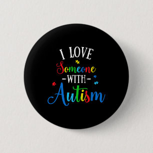 Ich liebe jemanden mit Autismus-Bewusstsein Männer Button