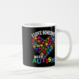 Ich liebe jemanden mit Autismus Herz Puzzle Kaffeetasse