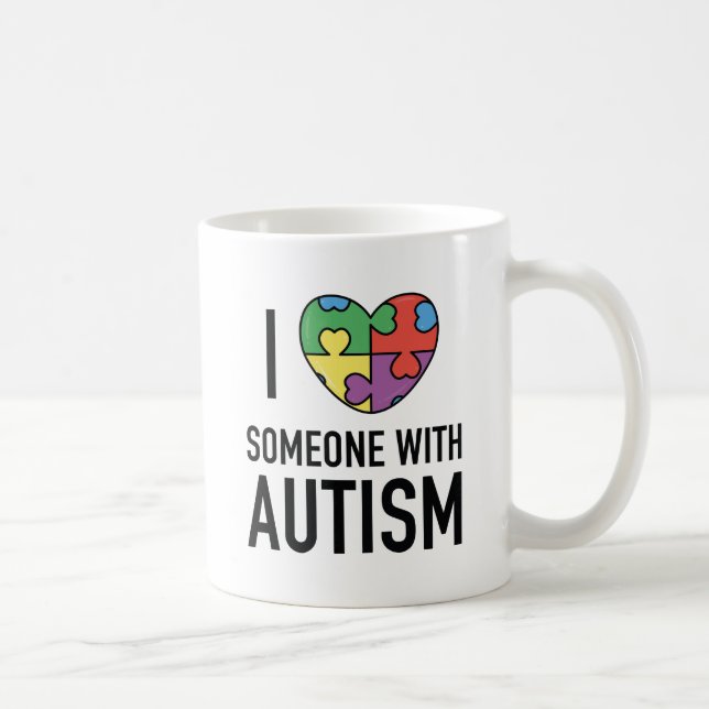 Ich Liebe jemanden mit Autismus Kaffeetasse (Rechts)