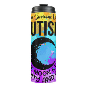 Ich liebe jemanden mit Autismus Thermosbecher