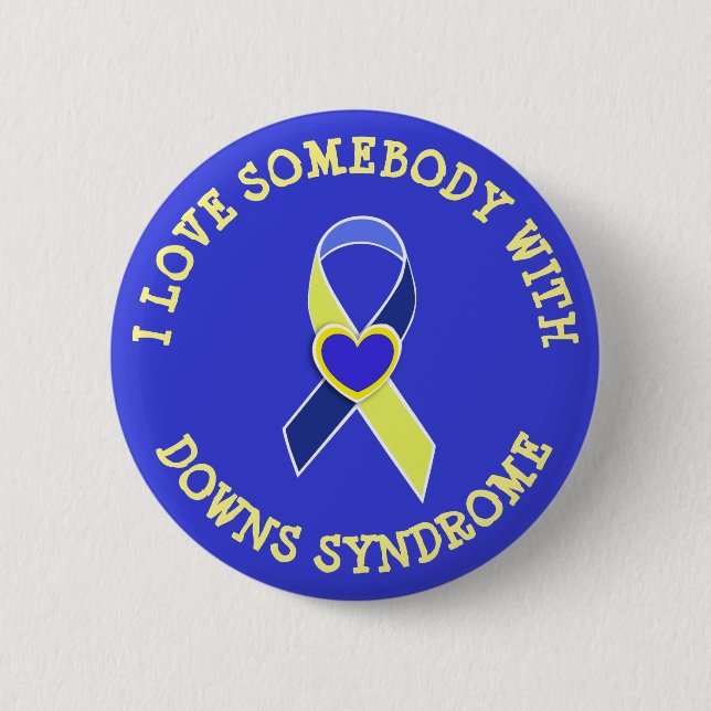 Ich Liebe jemanden mit Downs-Syndrom-Taste Button (Vorderseite)