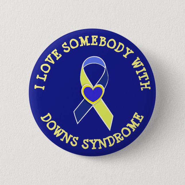 Ich Liebe jemanden mit Downs-Syndrom-Taste Button (Vorderseite)