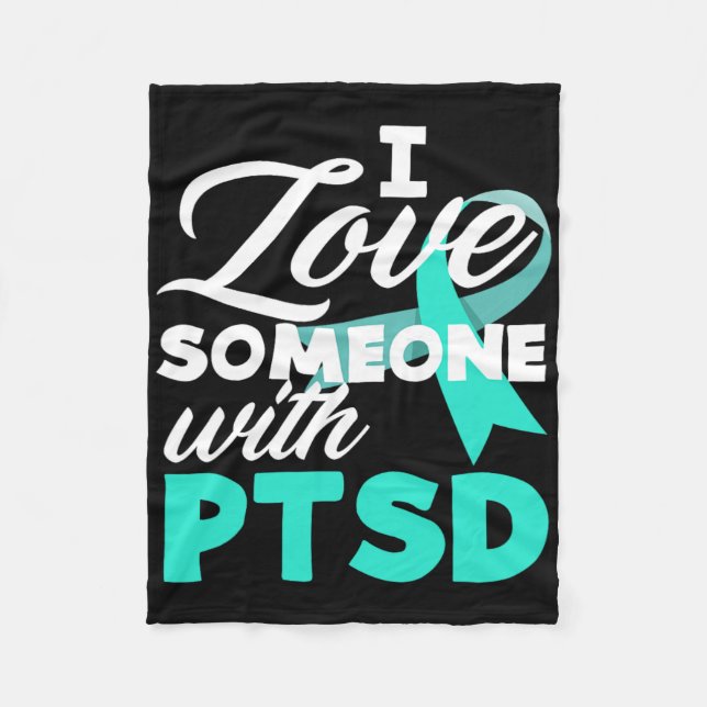 Ich liebe jemanden mit PTSD-Bewusstsein  Fleecedecke (Vorderseite)