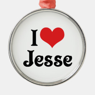 Ich liebe Jesse Silbernes Ornament