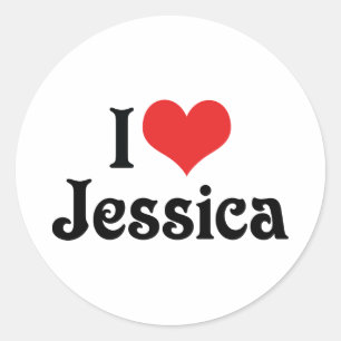 Ich liebe Jessica Runder Aufkleber