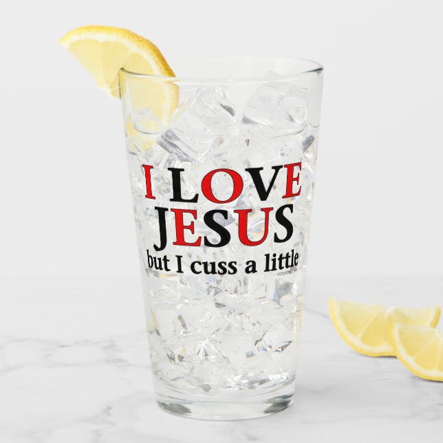 Ich Liebe Jesus [aber ich diskutiere ein wenig] Glas (Vorderseite Ice)