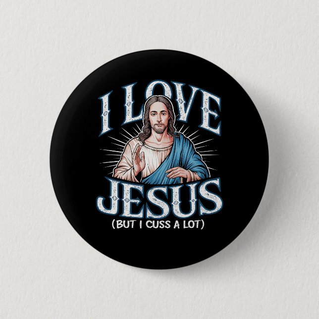 Ich Liebe Jesus (aber ich rede viel!) Button (Vorderseite)