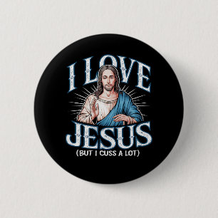 Ich Liebe Jesus (aber ich rede viel!) Button