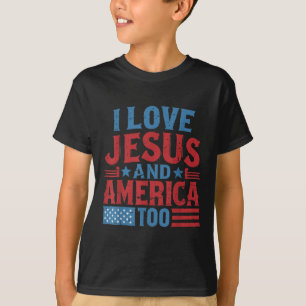 Ich liebe Jesus Amerika 4. Juli Christlicher Unabh T-Shirt