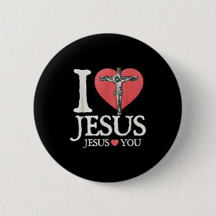 Ich liebe Jesus Christlich Jesus liebt dich Bibelv Button