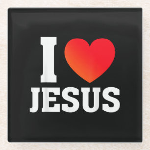 Ich liebe Jesus Glasuntersetzer