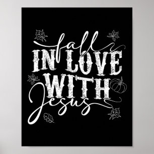 Ich Liebe Jesus Herbstlaub und Pumpkin Herbst Dank Poster