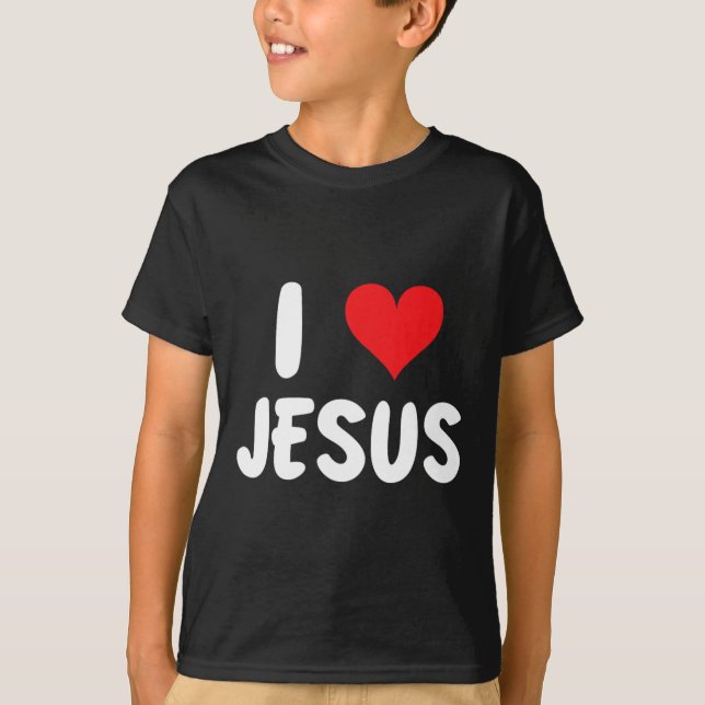 Ich liebe Jesus - Herz - Name  T-Shirt (Vorderseite)