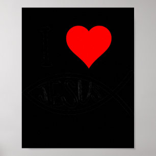 Ich liebe Jesus Ichtys christlicher Glaube Poster