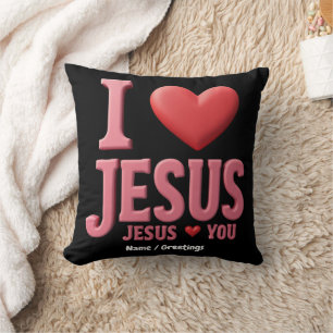 Ich liebe Jesus, Jesus liebt dich Ein christliche Kissen