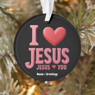 Ich liebe Jesus, Jesus liebt dich Ein christliche Ornament