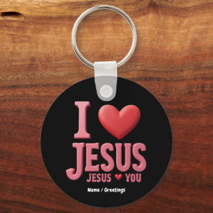Ich liebe Jesus, Jesus liebt dich  Ein christliche Schlüsselanhänger