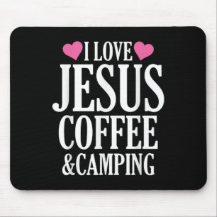 Ich liebe Jesus Kaffee und Camping Mousepad