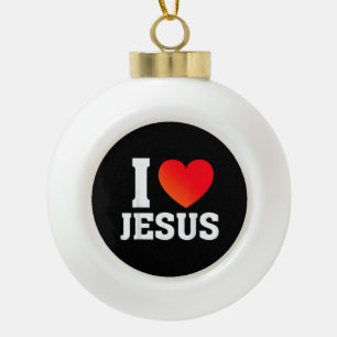 Ich liebe Jesus Keramik Kugel-Ornament