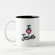 Ich liebe Jesus mit rosa Herz