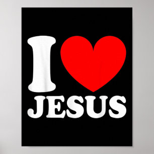 Ich liebe Jesus Niedlich Religiös Christlich Relig Poster