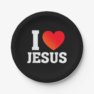 Ich liebe Jesus Pappteller