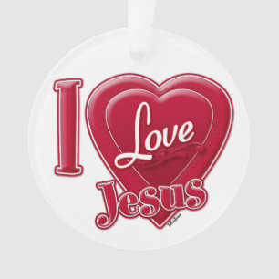 Ich liebe Jesus rotes Herz Ornament