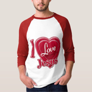 Ich liebe Jesus rotes Herz T-Shirt