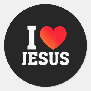 Ich liebe Jesus Runder Aufkleber