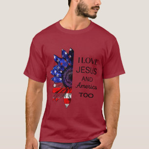 Ich Liebe Jesus und auch Amerika T-Shirt