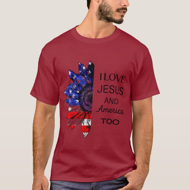 Ich Liebe Jesus und auch Amerika T-Shirt (Vorderseite)