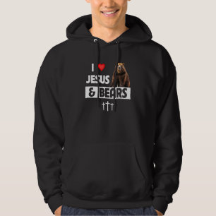 Ich liebe Jesus und Bären Christliches Camping Wil Hoodie