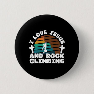 Ich liebe Jesus und Bouldering Christlicher Glaube Button