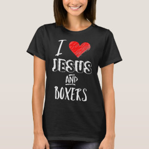 Ich Liebe Jesus und Boxers Hunde Christlich Rettun T-Shirt