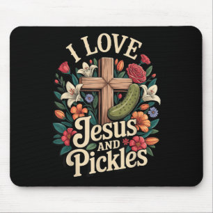 Ich liebe Jesus und Essiggurken Mousepad