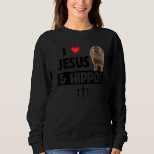 Ich liebe Jesus und Flusspferde Christliche Wildti Sweatshirt